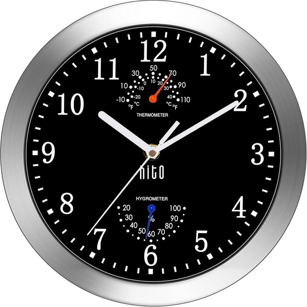 NEW 10 Inch Silent Wall Clock Battery Operated Non Ticking Glass Cover Silver
